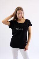 Koszulka z koronkowymi detalami Mela Czarna UNI