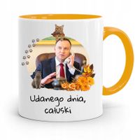 Kubek Żółty Prezydenta Andrzej Duda Pis Dla Ciebie Z Nadrukiem Ze Zdjęciem