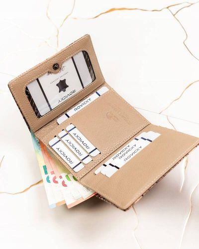 mały, skórzany portfel damski na zatrzask i bigiel - lorenti na Arena.pl