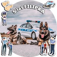 OPŁATEK NA TORT 20CM - POLICJA POLICJANT MUNDUR + IMIĘ + ! 15CM 18CM