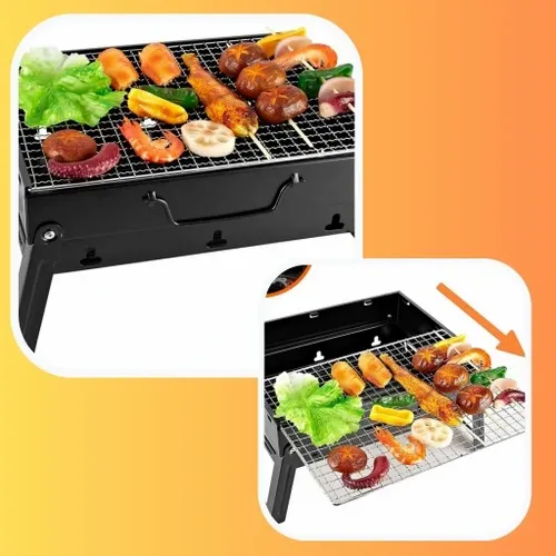 SKŁADANY PRZENOŚNY GRILL TURYSTYCZNY + LATARKA na Arena.pl