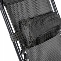 LEŻAK FOTEL OGRODOWY PLAŻOWY TURYSTYCZNY ZEN SZARY ROZKŁADANY Z DASZKIEM