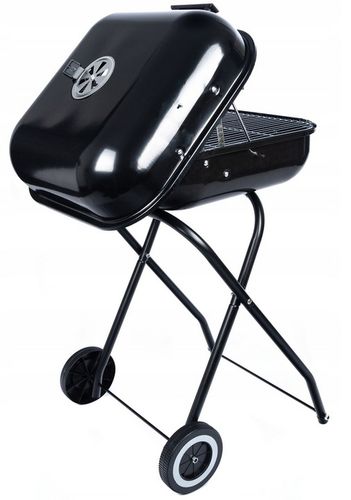 GRILL Węglowy na brykiet Ogrodowy PRZENOŚNY turystyczny WÓZEK POKRYWA na Arena.pl