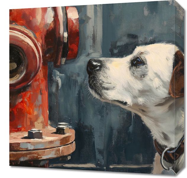 Obraz 50x50cm Kumpel przy Hydrancie zdjęcie 1