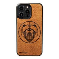 drewniane etui bewood do iphone 15 pro max niedźwiedź merbau
