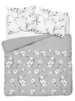 Pościel flanelowa 200x220 szara biała polne kwiaty