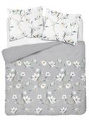 Pościel flanelowa 200x220 szara biała polne kwiaty