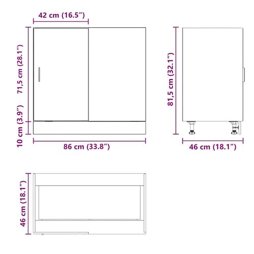 Szafka dolna zlewu Lyon Brązowy dąb Drewno klejone na Arena.pl