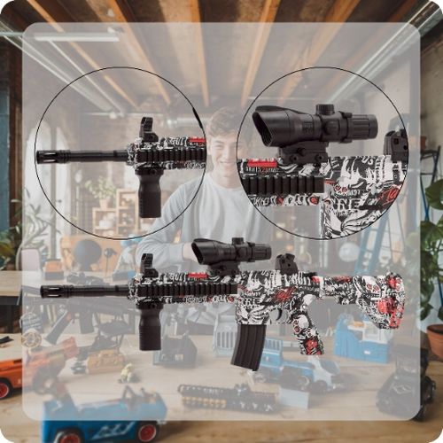 BEZPIECZNY WIELKI KARABIN NA KULKI ŻELOWE AUTOMAT MASZYNOWY PISTOLET BROŃ na Arena.pl