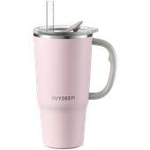BUYDEEM Kubek termiczny ze słomką 700 ml, model DS57, kolor Pink