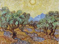 Plakat 40x30cm Olive Trees, Van Gogh Vintage do Salonu