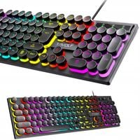 KLAWIATURA GAMINGOWA HYBRYDOWA PODŚWIETLANA RGB DO GRANIA DLA GRACZY