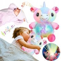 JEDNOROŻEC ZABAWKA PLUSZOWA Z PROJEKTOREM LAMPKA NOCNA POZYTYWKA MELODIE