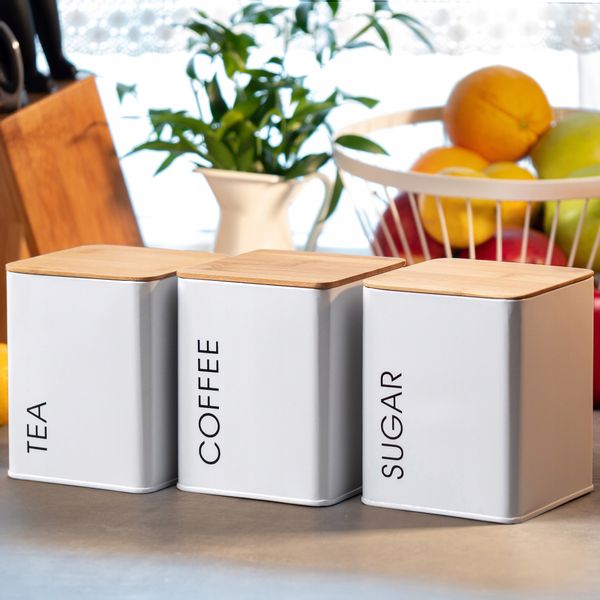 POJEMNIK Z POKRYWKĄ PUDEŁKO BIAŁE NA CUKIER zdjęcie 8