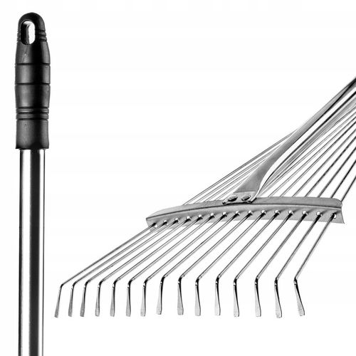 GRABIE METALOWE DO LIŚCI TRAWY Z TRZONKIEM WACHLARZOWE REGULOWANE na Arena.pl