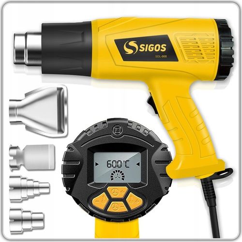 OPALARKA ELEKTRYCZNA Z REGULACJĄ 2 BIEGI LCD 60-650°C 2200W MOCNA +4 na Arena.pl