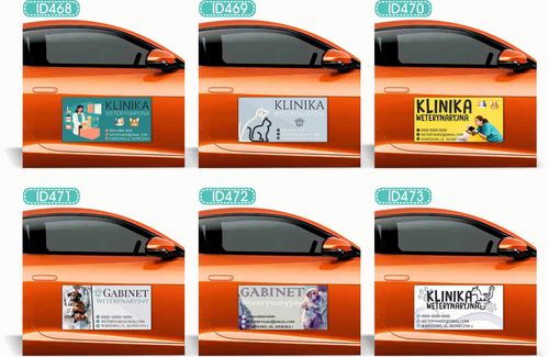 Magnes na samochód auto reklama magnetyczna 60x30 cm klinika weterynaryjna na Arena.pl