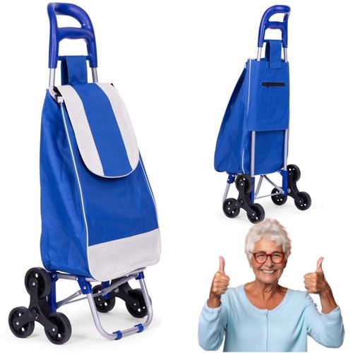 WÓZEK TORBA NA ZAKUPY SCHODOWY NA 3 KÓŁKACH DUŻE GUMOWE DLA SENIORA LEKKI na Arena.pl