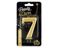 ŚWIECZKA B&C CYFERKA 7 METALIK ZŁOTA GODAN