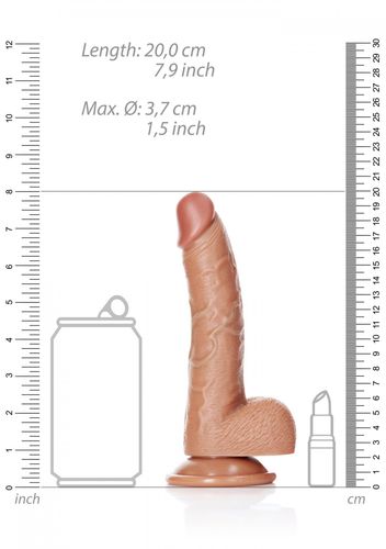 curved realistic dildo  balls  suction cup   7/ 18 cm na Arena.pl