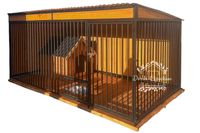 Kojec dla Psów 4x2m Drewniana Podłoga Wiatrołap  zabudowane drewnem ID603