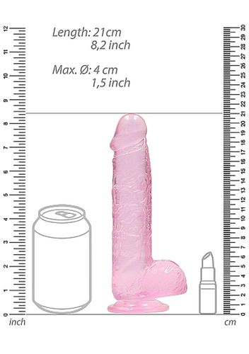 8"" / 20 Cm Realistic Dildo With Balls - Pink na Arena.pl
