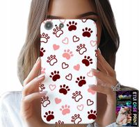 ETUI DO IPHONE 5 / 5S / 5C - PSIE ŁAPKI NA BIAŁYM TLE, PIES, KOT, MIŚ