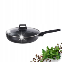 PATELNIA TRADYCYJNA MARMURKOWA DUŻA CZARNA 28CM CERAMICZNA INDUKCJA
