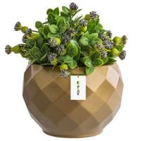 Doniczka osłonka ceramiczna kolor Złoty 13,5 cm H12,5 cm połysk