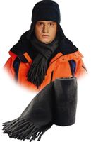 Szalds szalik 160/32cm ciepły przędza akryl grafit