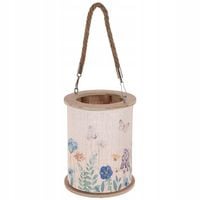 BAMBUSOWY LAMPION z uchwytem 17 x 21,5 cm w kwiaty