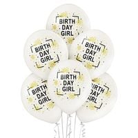 Balony Birthday girl 6szt