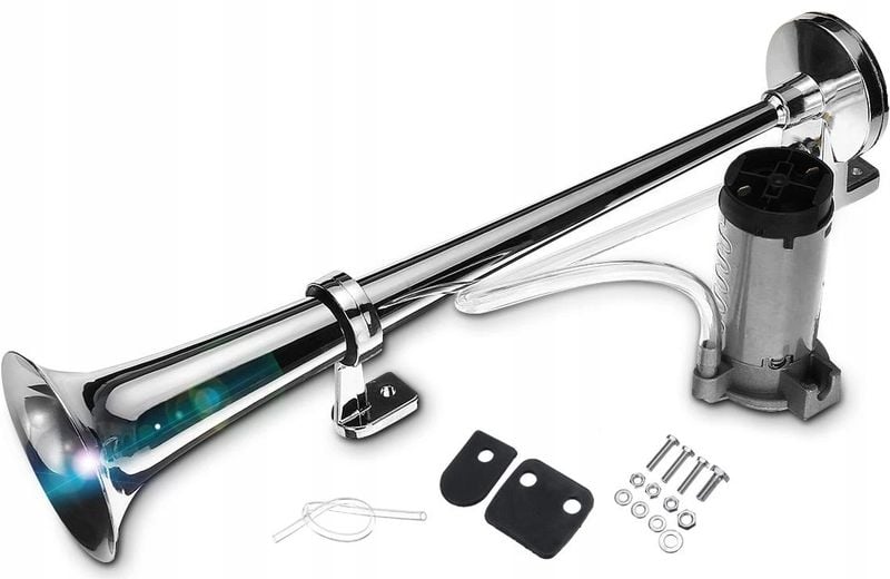 KLAKSON CHROM POJEDYNCZY Z KOMPRESOREM 12V zdjęcie 5