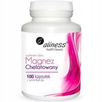 Aliness MAGNEZ CHELATOWANY glicynian + B6 100 kaps SKURCZE Drgania powiek