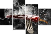 120CM 80CM ZEGAR 4 ELEM GORĄCA PAPRYCZKA CHILI OBRAZ ŚCIENNY