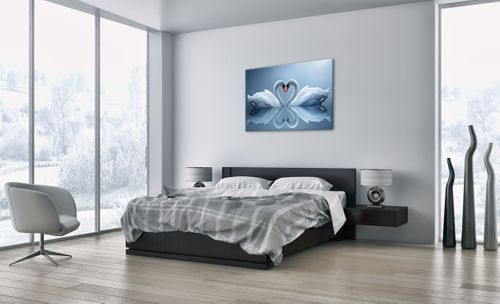 Obraz Na Płótnie - Łabędzie Serce  - 100X70 Cm - Aa100X70-3541 na Arena.pl