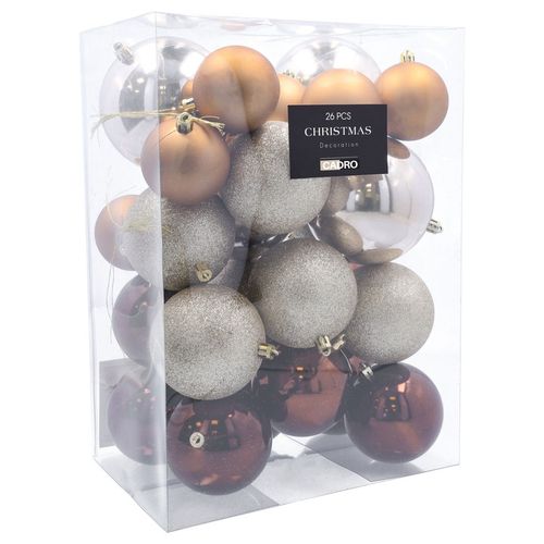 BOMBKI choinkowe plastikowe na choinkę brązowe różne rozmiary 26 sztuk na Arena.pl