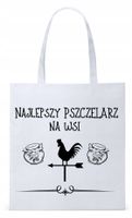 Dla Pszczelarza Na Prezent Torba Eco Biała Shopper Z Nadrukiem Ze Zdjęciem