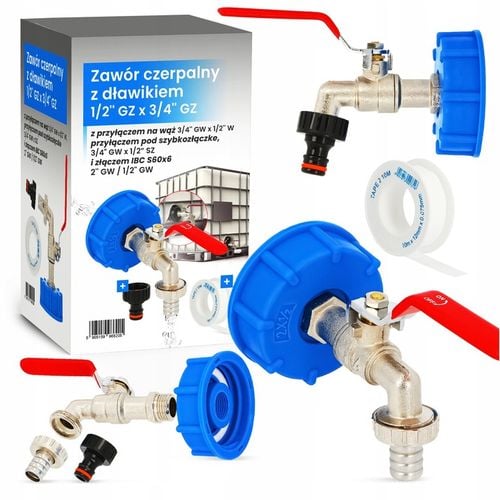 ZAWÓR CZERPALNY KRAN MAUZERA ZBIORNIKA IBC 1000L 3/4x1/2 SZYBKOZŁĄCZE na Arena.pl