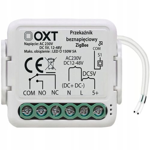 OXT Mini Przekaźnik Beznapięciowy AC 230V DC 5V 12-48V ZigBee TUYA Smart na Arena.pl