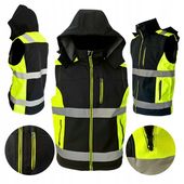 BEZRĘKAWNIK ROBOCZY męski Kamizelka Ocieplana Odblaskowa BHP SOFTSHELL XL