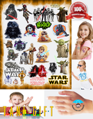 Duży Zestaw Mega Tatuaży zmywalnych - Star Wars - Gwiezdne Wojny