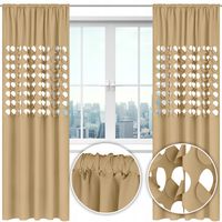 Zasłona nowoczesna GLAMUR dziury 145x250 beżowa