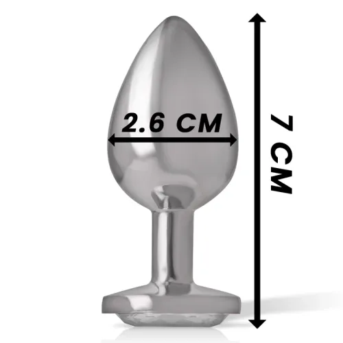 intense aluminium plug s z białym kryształem - rozmiar s, 7 cm na Arena.pl