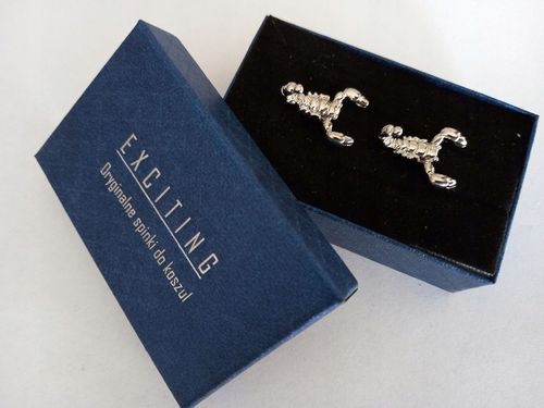 Spinki do mankietów koszuli srebrny Skorpion na Arena.pl