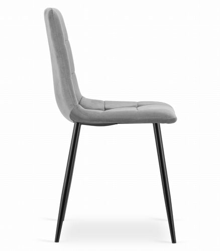 Krzesło tapicerowane jasnoszare KARA aksamitne do kuchni jadalni na Arena.pl