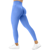 Damskie Legginsy Sportowe Fitness Bezszwowe PushUp Modelujące Niebieskie XL