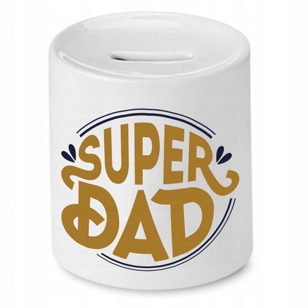 Skarbonka Dla Taty Super Dad Super Tata Prezent Z Nadrukiem Ze Zdjęciem zdjęcie 1