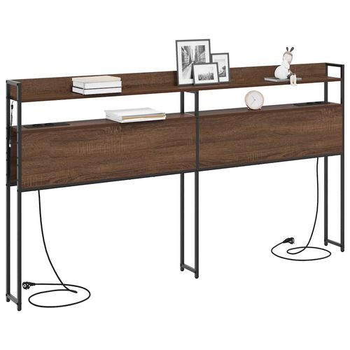 Zagłówek z półką Brązowy dąb 180 cm Materiał drewnopochodny na Arena.pl