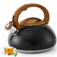 Czajnik stalowy z gwizdkiem 3L Indukcja GAZ CZARNY MARMUREK